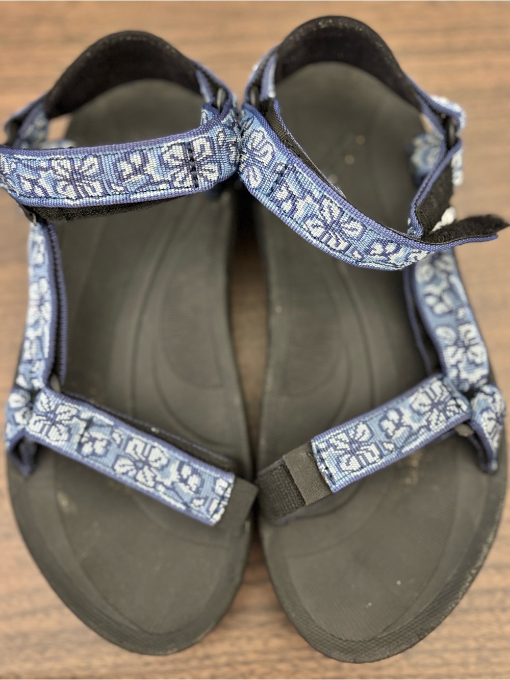 Teva Terra Fi Lite Womens 9 Blue Geometric Strap Hiking Sport Sandals 6576